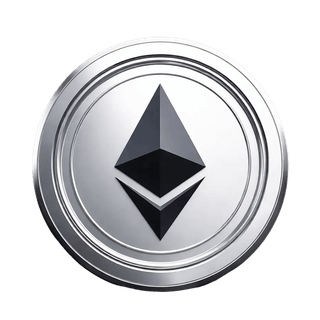 Schwebendes Grafikelement des Ethereum ETH Kryptowährungs-Coins