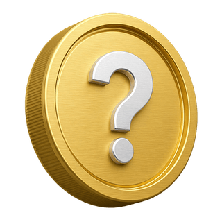 3D-Goldmünze mit Fragezeichen als Schmuckelement auf der FAQ-Seite